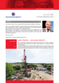 N&deg;13 Juin 2014 - Soletanche Bachy
