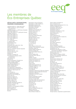 Liste des membres - Éco Entreprises Québec