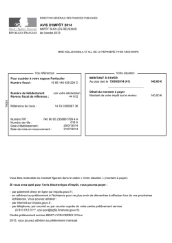 AVIS D`IMP&Ocirc;T 2014