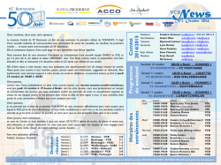 C om it&eacute; 2014/2 0 1 Ho ra ire s d e s en tra &icirc;n emen ts VCB P ro g ra