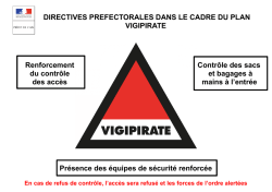 DIRECTIVES PREFECTORALES DANS LE CADRE DU PLAN