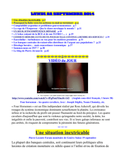 22 SEPTEMBRE 2014 - Une situation inextricable