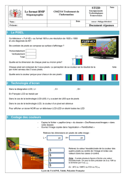 Le format BMP STI2D Document réponses $ $ $ $ 1 Le PIXEL 2