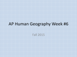 AP Human Geography Week #6