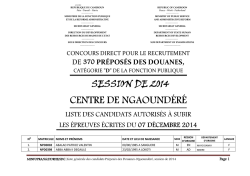 Liste des candidats Préposés des Douanes