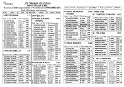 9 Courses de Trot se disputant Lundi 17 Novembre