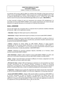 les CGV de beIN sports CONNECT