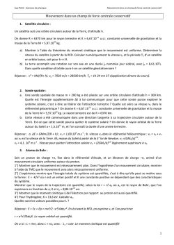 Mouvement dans un champ de force centrale conservatif