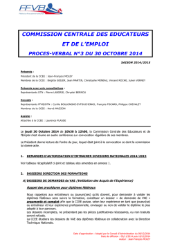 30 Octobre 2014 - Extranet FFVB