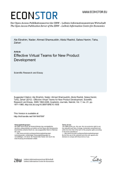 Effective Virtual Teams for New Product Development