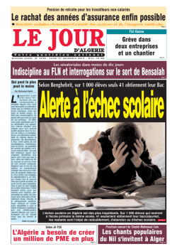 Lundi 21 12 15 - Le Jour d`Algérie