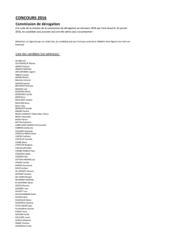 t&eacute;l&eacute;charger les r&eacute;sultats de la commission de d&eacute;rogation