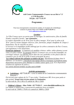 Programme - Centre communautaire Crousse