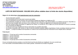 Mise &agrave; jour de la liste de destockage 2016