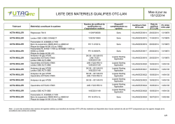 Liste des matériels qualifiés OTC-LAN - UTAC-OTC