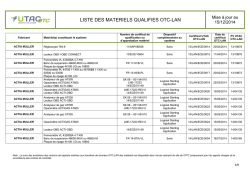 Liste des mat&eacute;riels qualifi&eacute;s OTC-LAN - UTAC-OTC