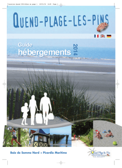 T&eacute;l&eacute;chargez ici la brochure des h&eacute;bergements de Quend 2014.