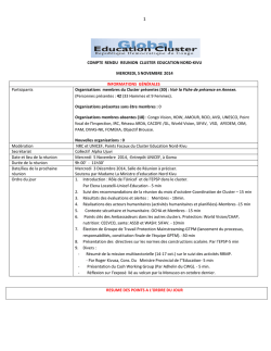 COMPTE RENDU REUNION CLUSTER EDUCATION NORD