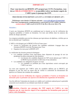 IMPORTANT Pour vous inscrire au BPJEPS APT propos&eacute; par UCPA