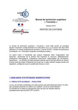 rapport_bts_tourisme_2014 - Economie