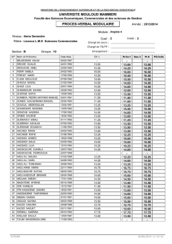 UNIVERSITE MOULOUD MAMMERI PROCES