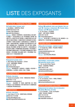 Liste des exposants 2014
