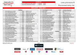 Liste provisoire 5 Provisional entry list