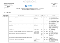 Liste des publications - Université de Bejaia