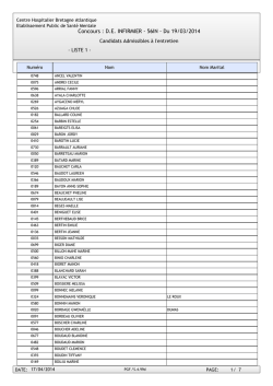 Concours : D.E. INFIRMIER - 56IN - Du 19/03/2014