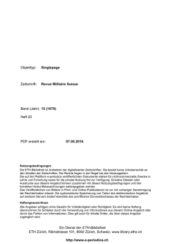 Singlepage Zeitschrift: Revue Militaire Suisse Band - e