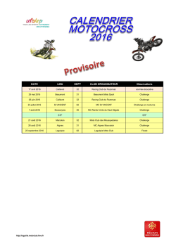 Calendrier - La Guille Moto Club
