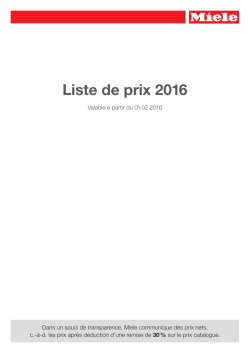 Liste de prix 2016