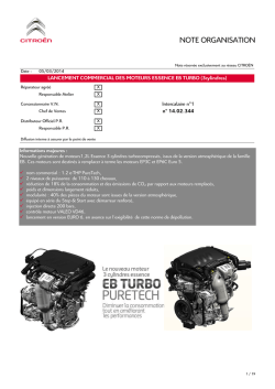 Informations majeures : Nouvelle génération de moteurs1,2L