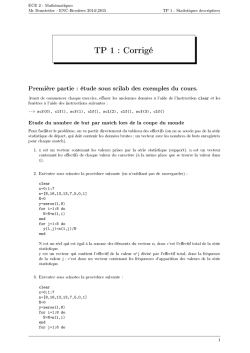 TP 1 : Corrig&eacute; - Math&eacute;matiques en ECE 2