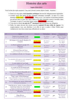 Histoire des arts - Notre