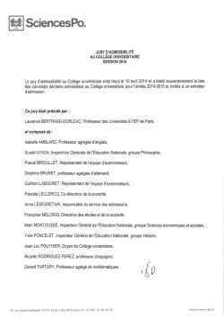 La liste des admissibles