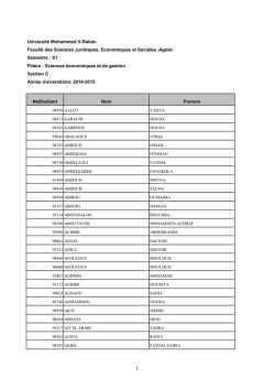 Section C - Facultés des Sciences Juridiques, Economiques et