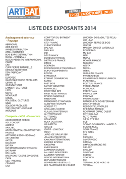 T&eacute;l&eacute;chargez la liste des exposants 2014