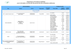 Liste des formateurs référentiel DT 40