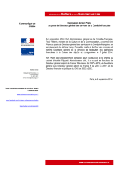Nomination de Kim Pham au poste de Directeur g&eacute;n&eacute;ral des