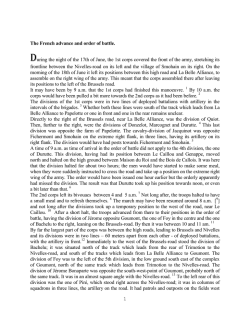 The French advance and order of battle