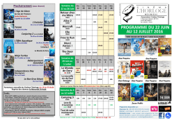 programme du 22 juin au 12 juillet 2016
