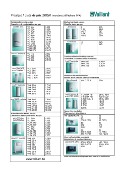 Prijslijst / Liste de prix 2015/1 (euro/excl. BTW/hors TVA)