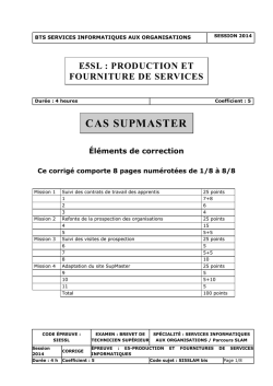 BTS SIO corrigé juin 2014 SLAM E5
