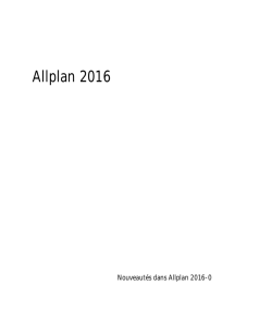 Nouveaut&eacute;s dans Allplan 2016-0