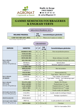 GAMME SEMENCES FOURRAGERES au 1er juille[...]
