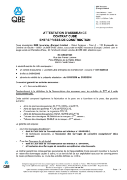 ATTESTATION D`ASSURANCE - ec`creation ec`creation