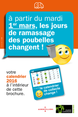 calendrier 2016 - Aubervilliers