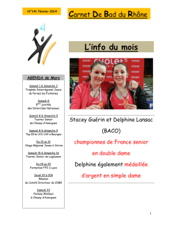 Février 2014populaire - Comité départemental de badminton du