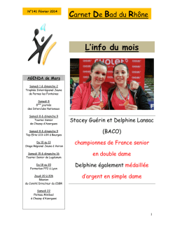 F&eacute;vrier 2014populaire - Comit&eacute; d&eacute;partemental de badminton du